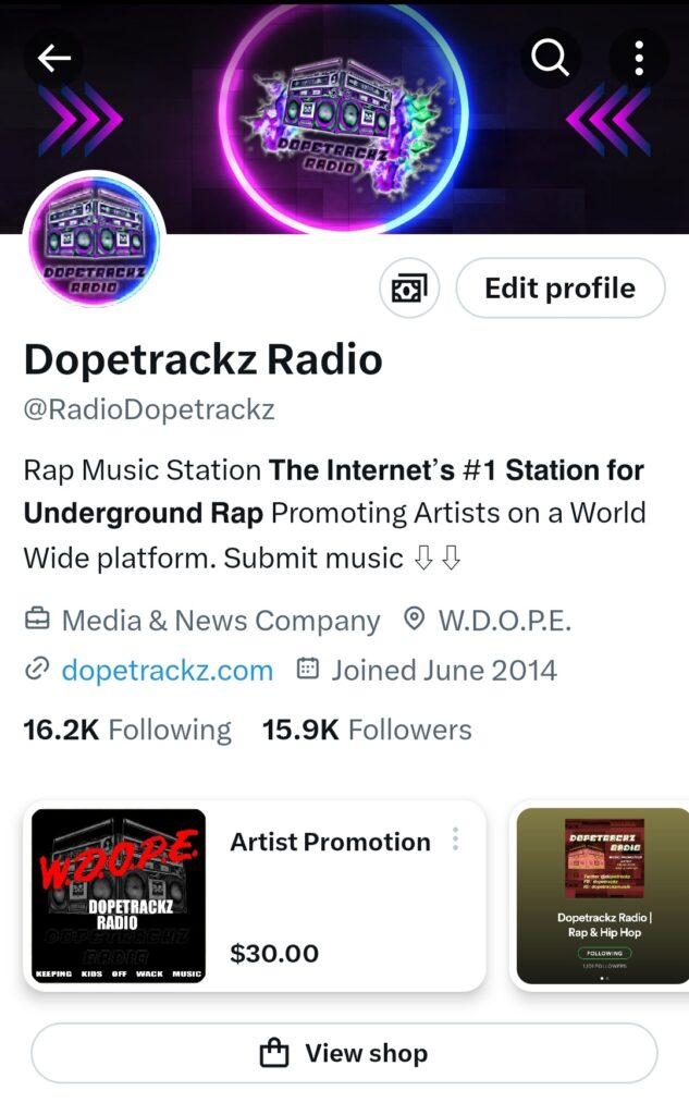 Dopetrackz Radio Twitter