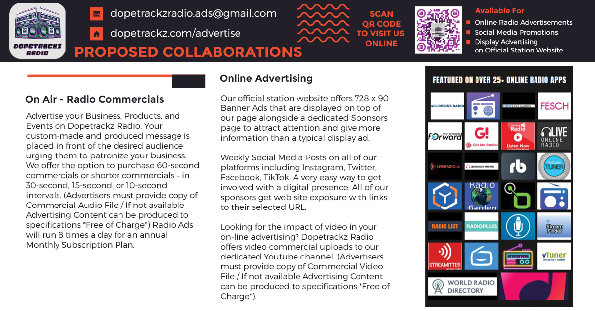 Advertise - Dopetrackz Radio - Media Kit